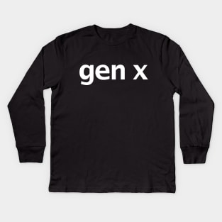 Gen X Minimal Typography Kids Long Sleeve T-Shirt